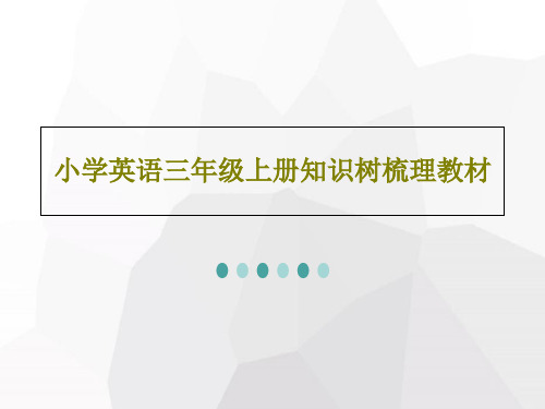 小学英语三年级上册知识树梳理教材共26页