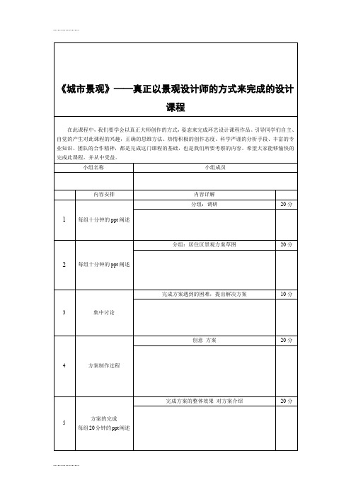 (整理)城市景观上课流程及评分标准