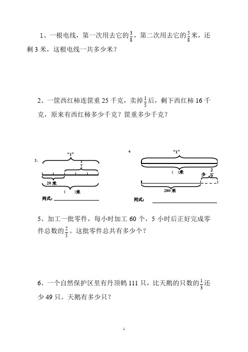 分数除法应用题拓展