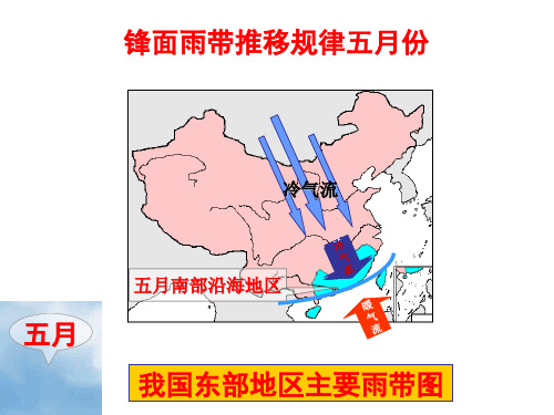 中国的锋面雨带移动