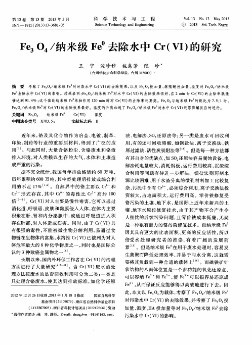 Fe3O4/纳米级Fe0去除水中Cr(VI)的研究
