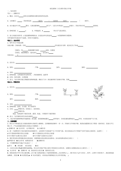 绿色植物三大生理作用复习学案[1]