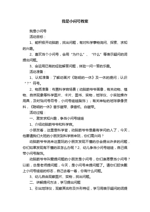 我是小问号教案