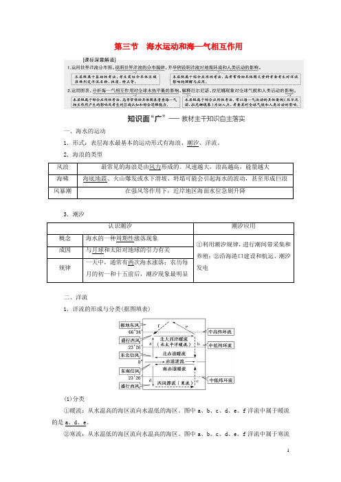 (新课标)2023版高考地理一轮总复习 第五章 地球上的水与水的运动 第三节 海水运动和海—气相互作