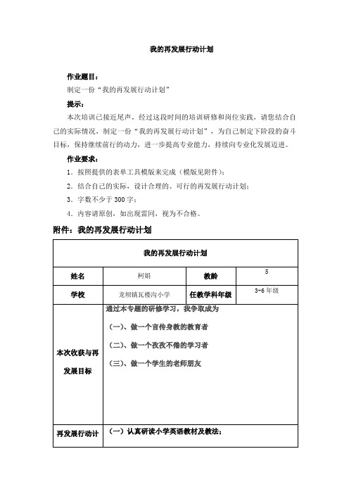 作业5 我的再发展行动计划 柯娟