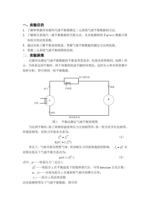 二元系统气液平衡数据测定1