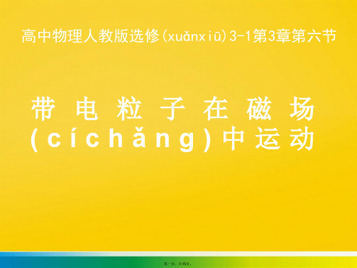 高中物理 第三章 磁场 带电粒子在复合场中运动课件 新人教版标准版文档