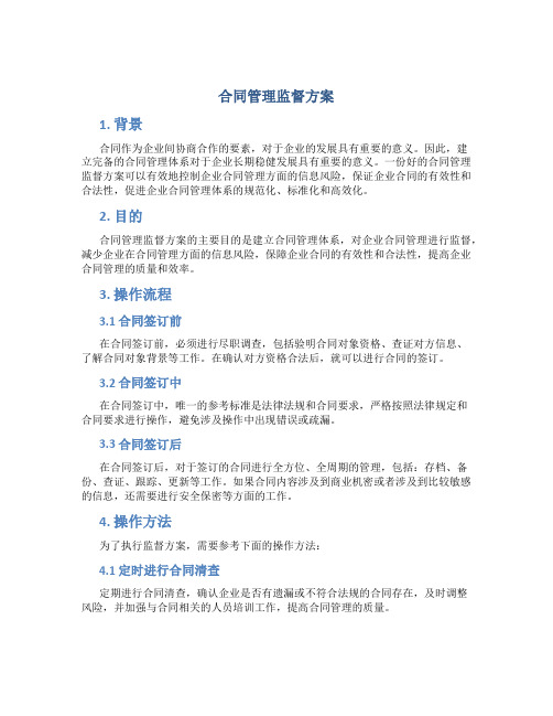 合同管理监督方案