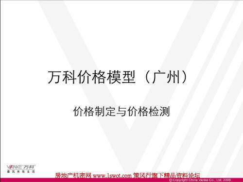 万科价格模型-价格制定与价格检测35P