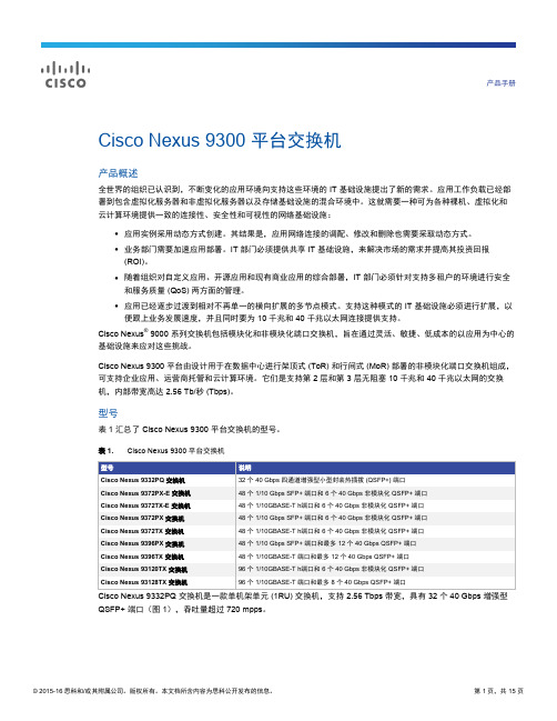 Cisco Nexus 9300 平台交换机