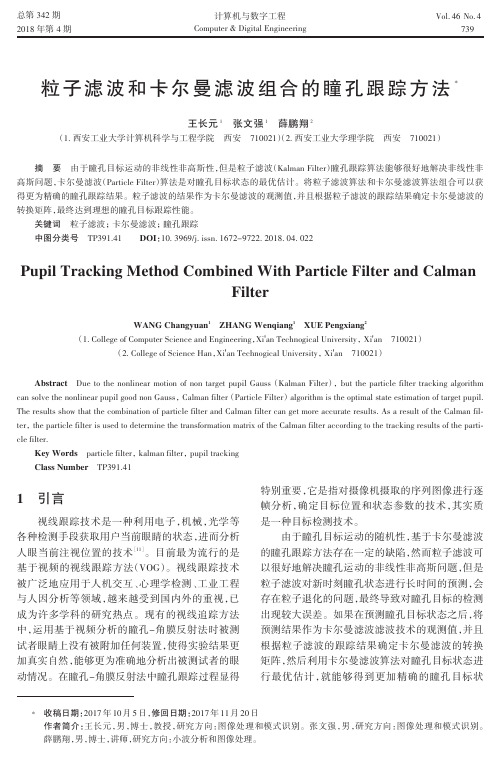 粒子滤波和卡尔曼滤波组合的瞳孔跟踪方法