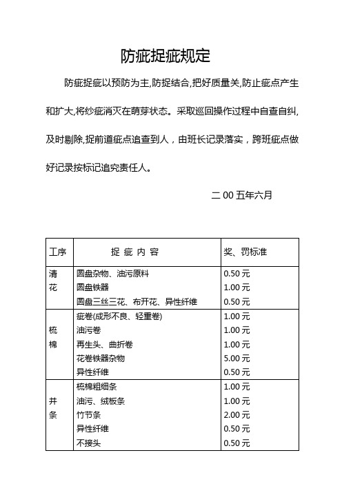 防疵捉疵规定