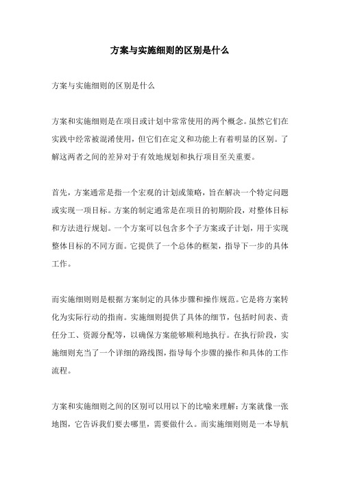 方案与实施细则的区别是什么