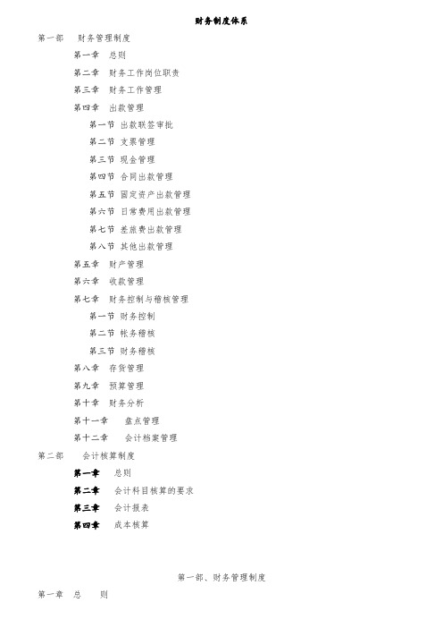 最新整理某药业财务制度体系.doc
