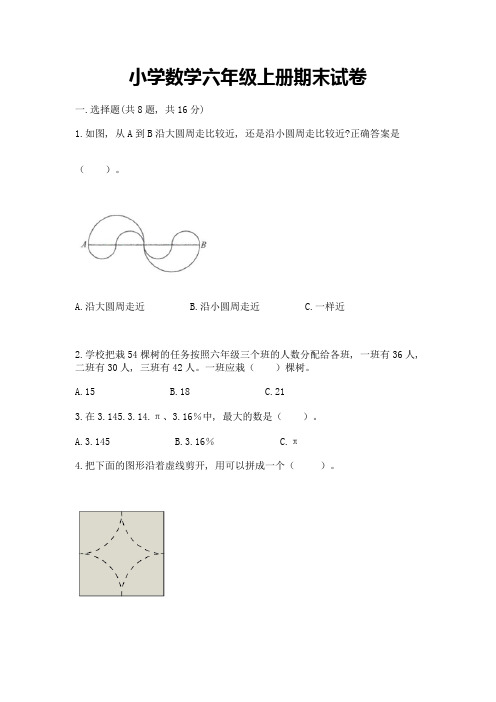 小学数学六年级上册期末试卷附完整答案(考点梳理)