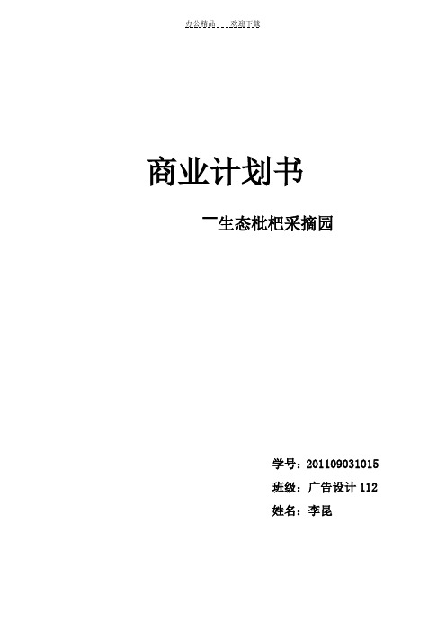 枇杷的种植策划书