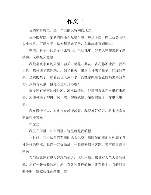 我与家乡周至共成长作文500字以上