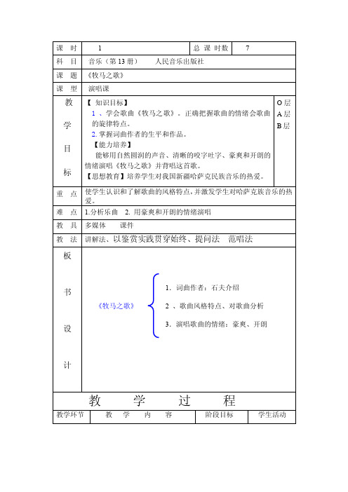 《牧马之歌》教案