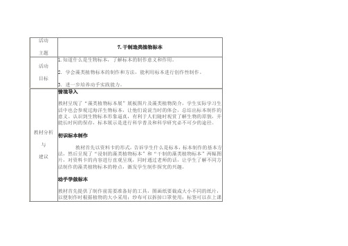 蓝色的家园：海洋教育篇(五下)7.干制造类植物标本