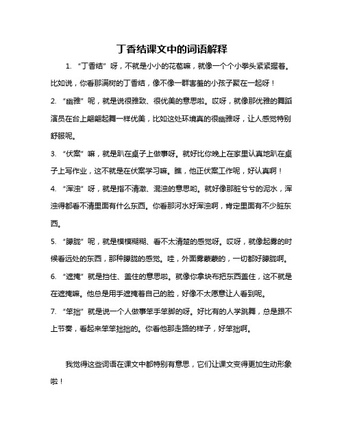 丁香结课文中的词语解释