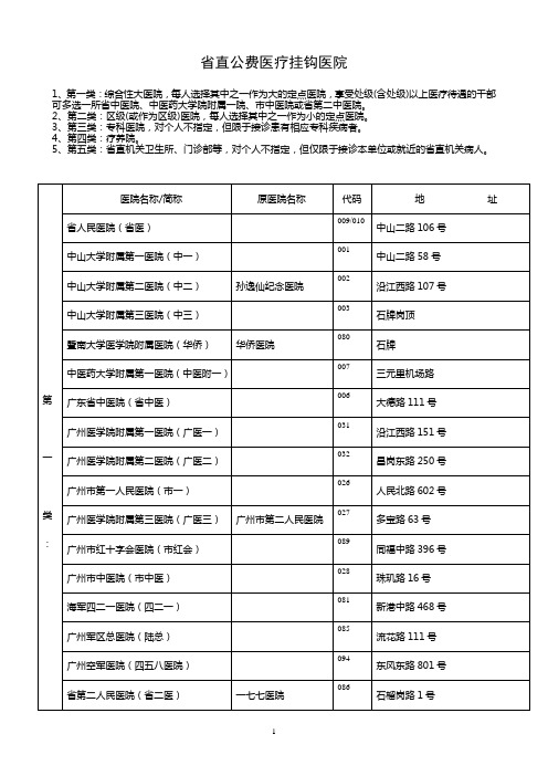 广东省公医定点