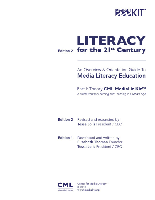 Literacy for the 21st Century- An Overview & Orientation Guide to Media Literacy Education_version2