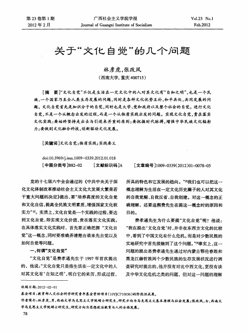 关于“文化自觉”的几个问题