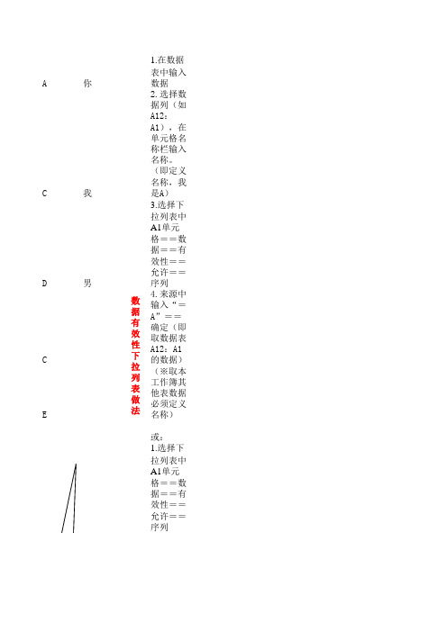 如何在excel中设置下拉菜单