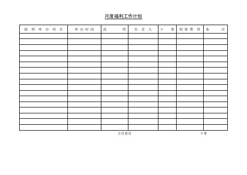 月度福利工作计划