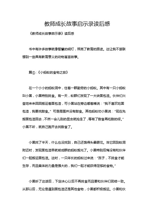 教师成长故事启示录读后感