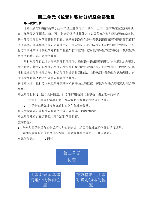 人教版五年级数学上册第二单元《位置》教材分析及全部教案(共2课时)