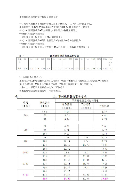 矿山皮带功率计算