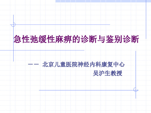 急性弛缓性麻痹的诊2008-吴沪生..