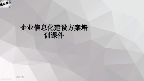 企业信息化建设方案培训课件