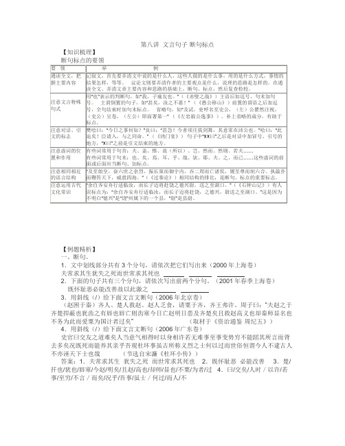 上海高考古诗文复习专题第八讲