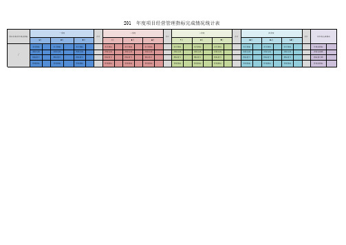 201 年度项目经营管理指标完成情况统计表