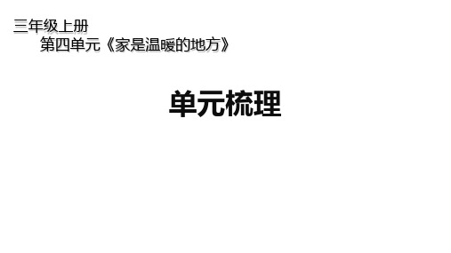 三年级上册第四单元《家是温暖的地方》单元梳理-人教最新小学道德与法治课件