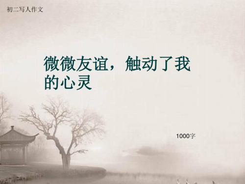 初二写人作文《微微友谊,触动了我的心灵》1000字(总13页PPT)