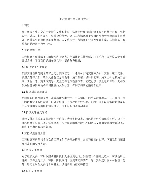 工程档案分类及整理方案