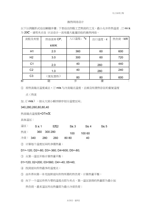 (完整word版)换热网络设计