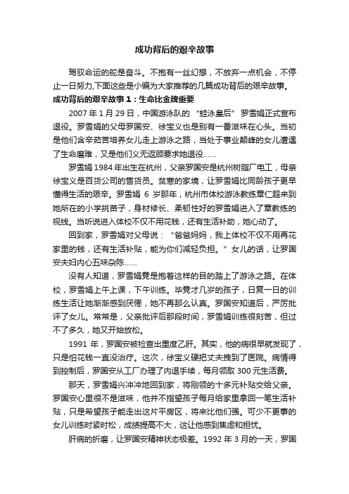 成功背后的艰辛故事