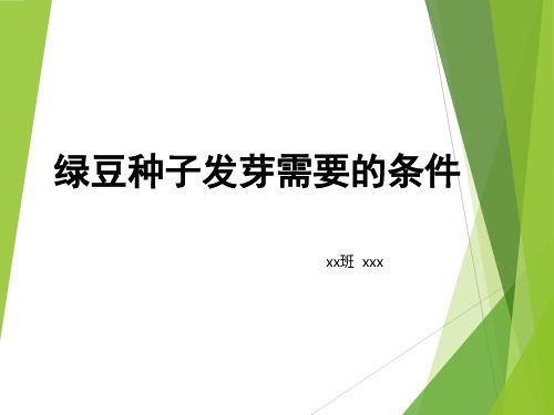 五年级科学绿豆种子发芽对比实验