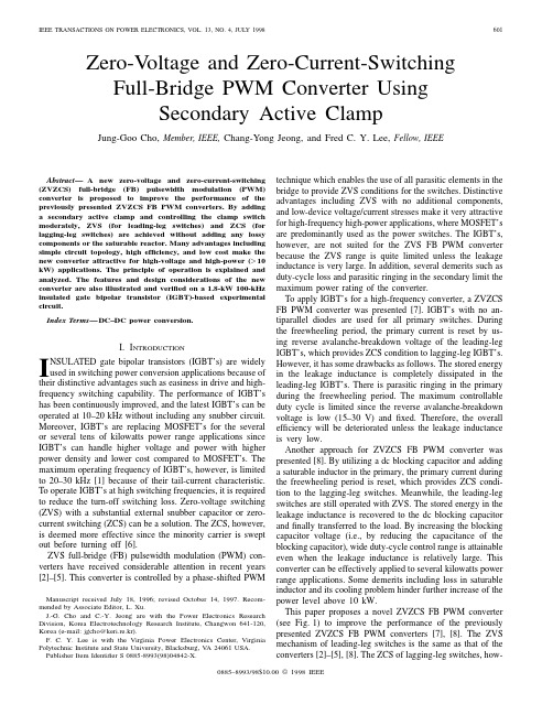 Zero-Voltage and Zero-Current-Switching Full-Bridge PWM Converter Using