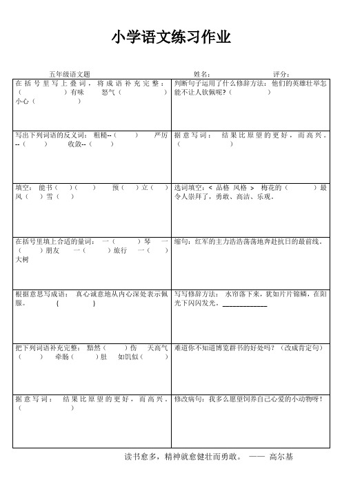 小学五年级语文精作细练I (1)