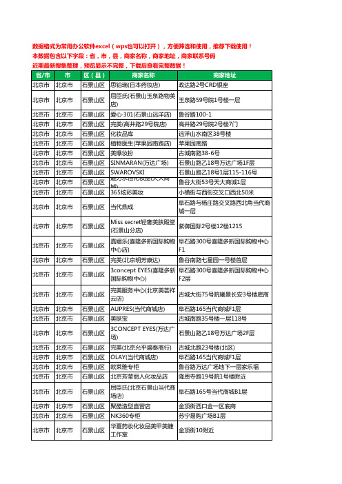 2020新版北京市北京市石景山区日化洗化工商企业公司商家名录名单联系电话号码地址大全76家