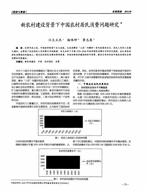 新农村建设背景下中国农村居民消费问题研究