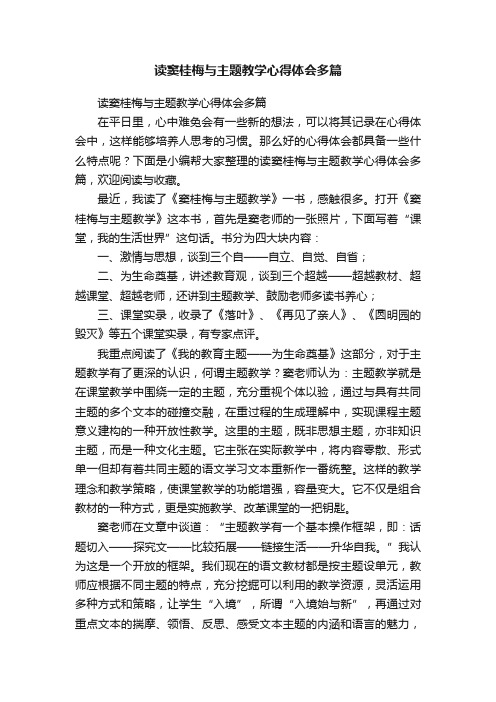 读窦桂梅与主题教学心得体会多篇