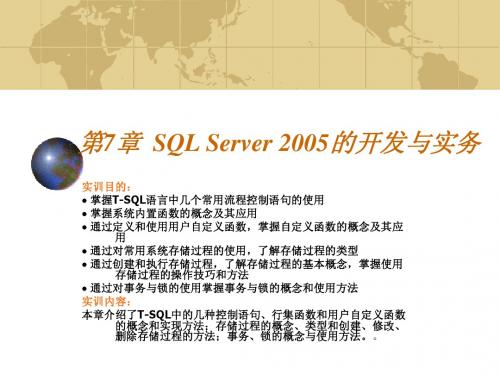 第7章  SQL Server 2005的开发与实务