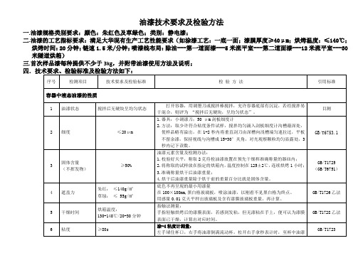 油漆技术要求及检测方法