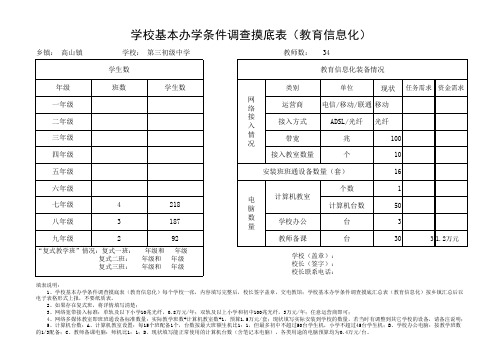 学校摸底排查汇总表(教育信息化)